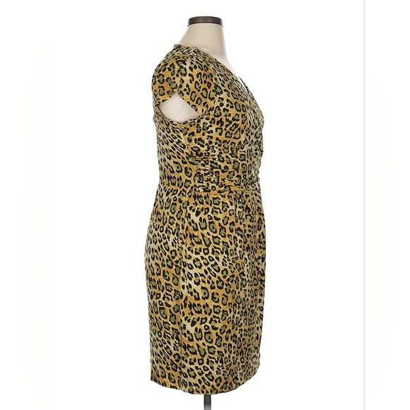 Carmen Marc Valvo Leopard Print Sheath Dress XL NWT - Picture 3 of 8